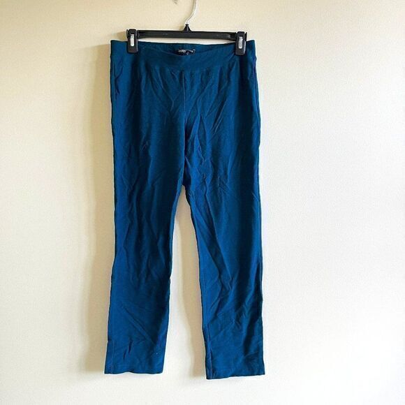 Eileen Fisher Size‎ PS/PP System Stretch Crepe Slim Leg Ankle Pants Blue Pull On - Picture 1 of 7
